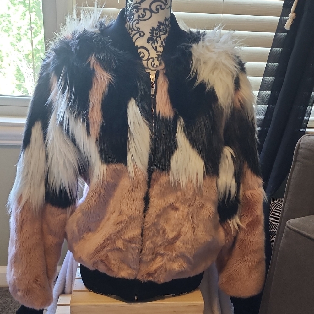 Say What? Multicolor Faux Fur Teddy Jacket